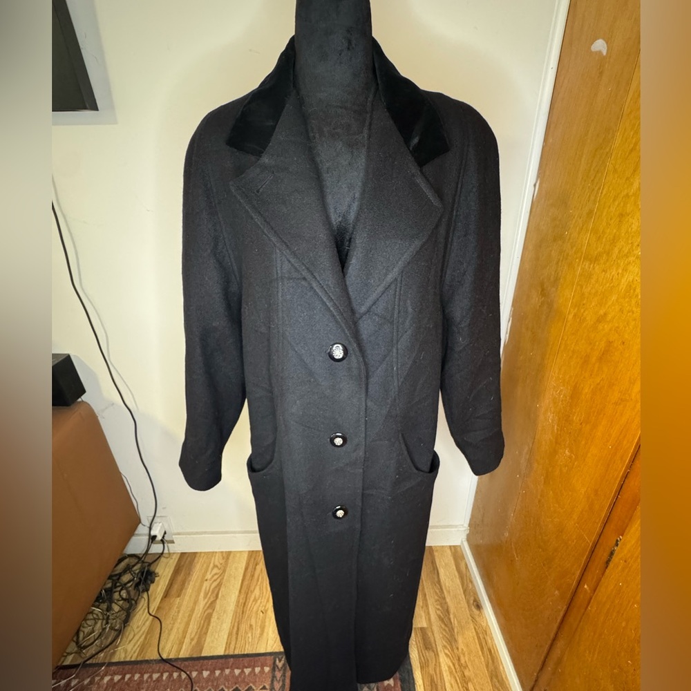 Vintage Russell Scott Black Trench Coat/Peacoat Style